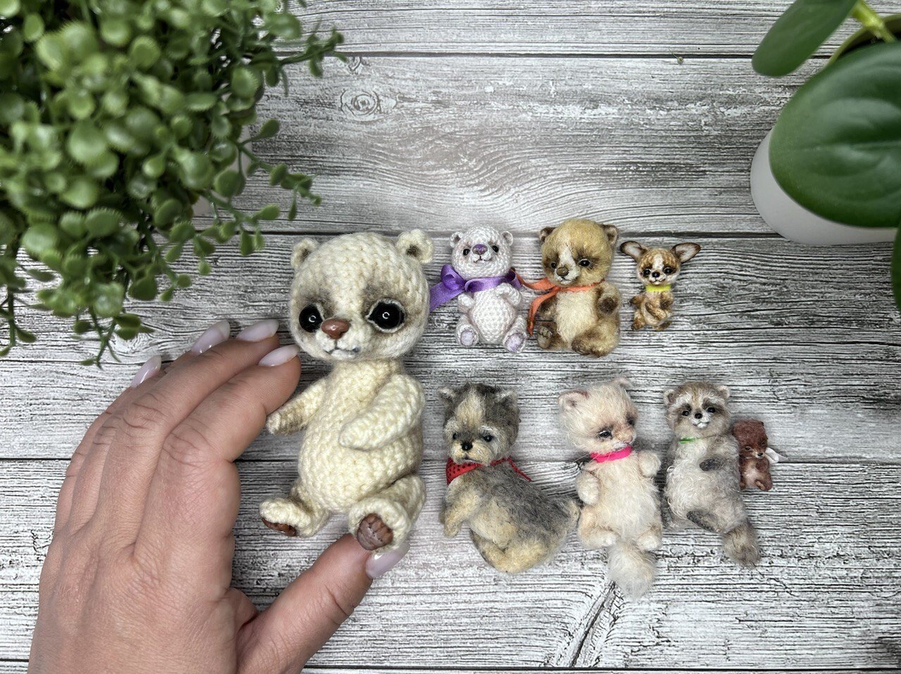 Crocheted Miniature Toys: Tiny Bears and Animals