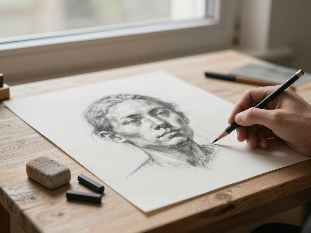 Portrait Drawing in Four Techniques