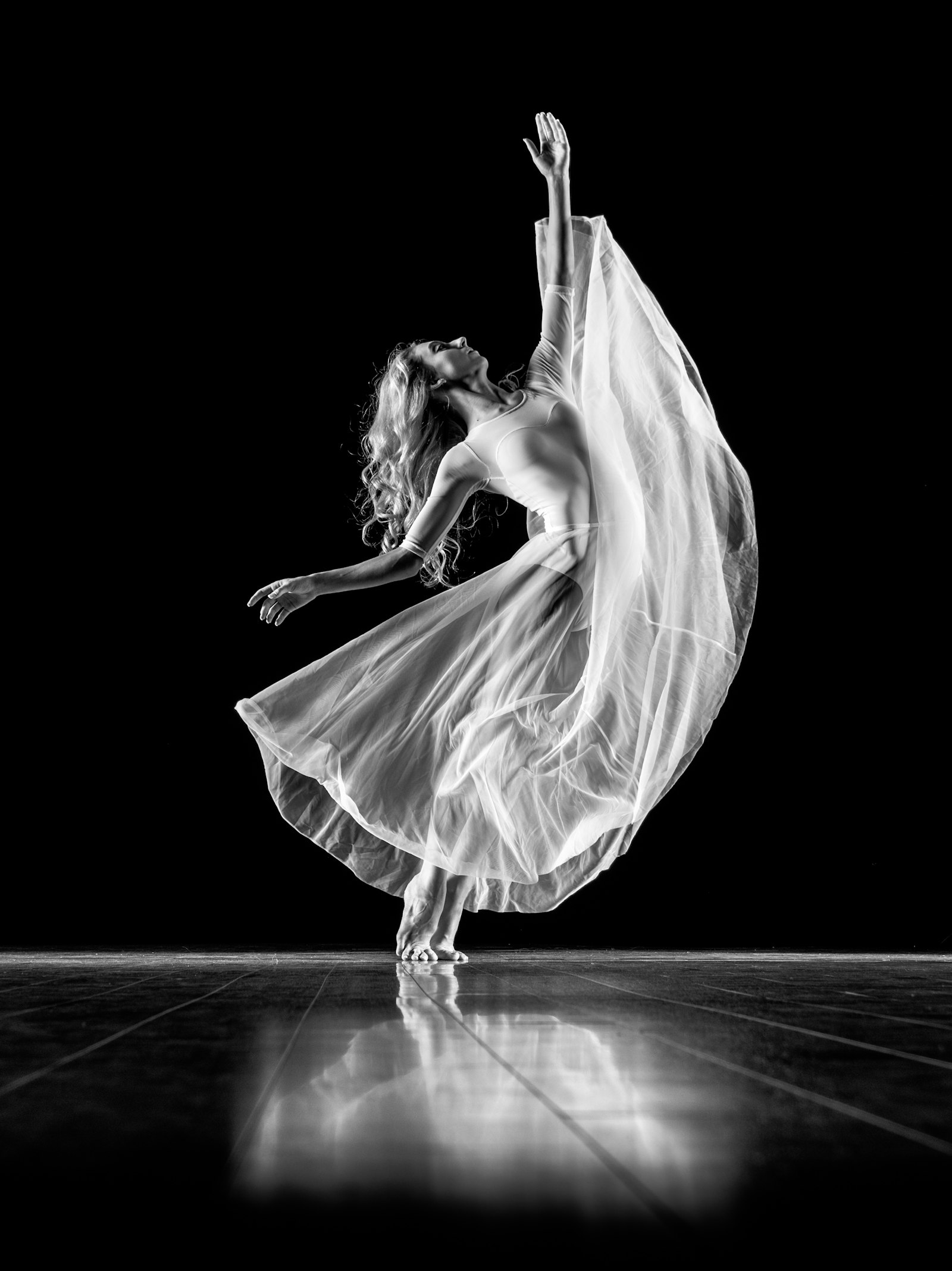 Dancer practising in a studio